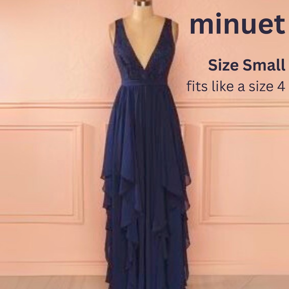 Size Small Minuet Petite Deep Blue Maxi Dress